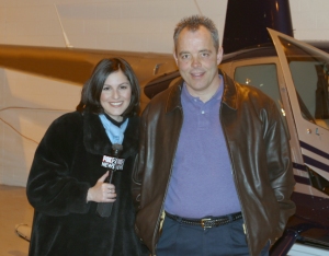 Fox 2 News reporter Robin Schwartz with Steve Lawrence